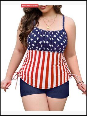 Plus Size Tankini Swimsuits with Tummy Control Two Piece Bathing Suits Board